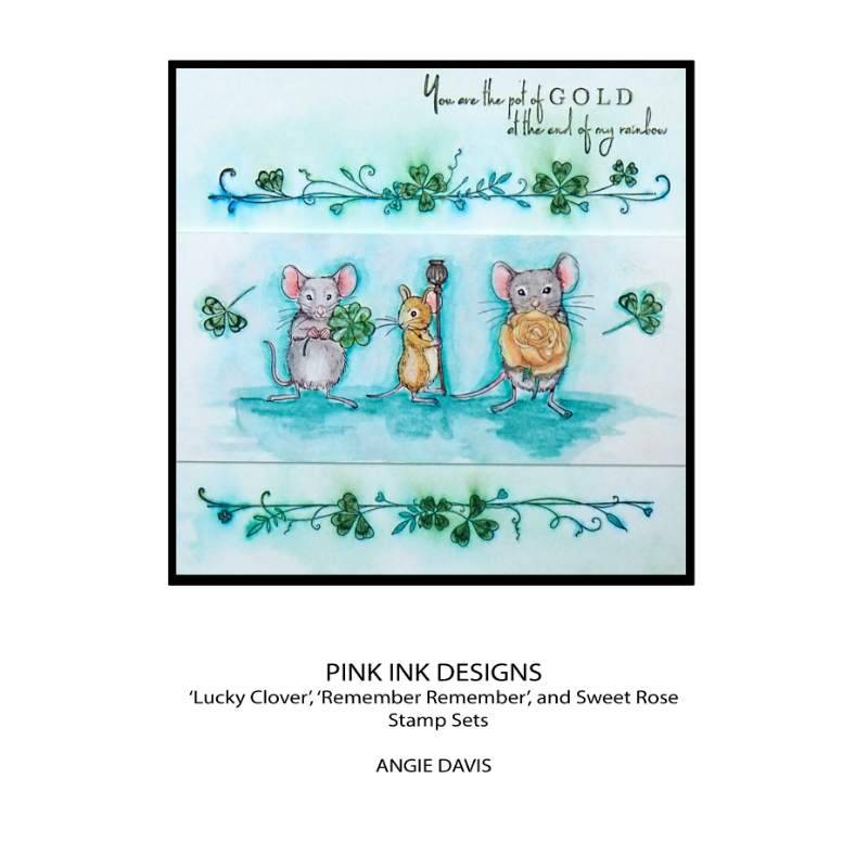 Pink Ink Designs Lucky Clover Tampons transparents 6 po x 8 po