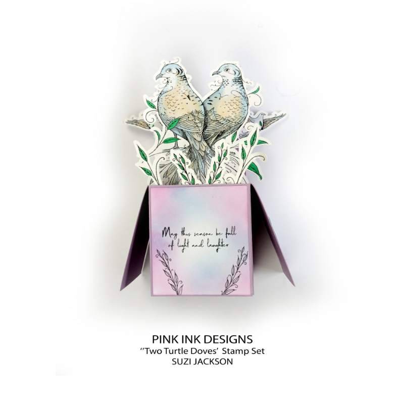 Pink Ink Designs "Two Turtle Doves" - Lot de Tampons Transparents 15,24 x 20,32 cm
