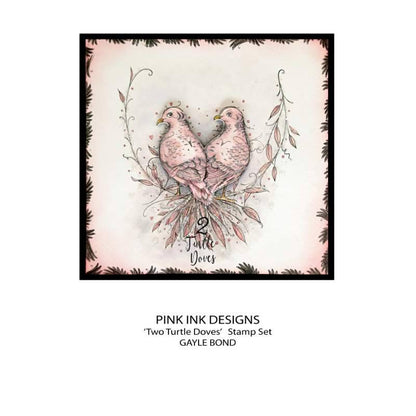 Pink Ink Designs "Two Turtle Doves" - Lot de Tampons Transparents 15,24 x 20,32 cm