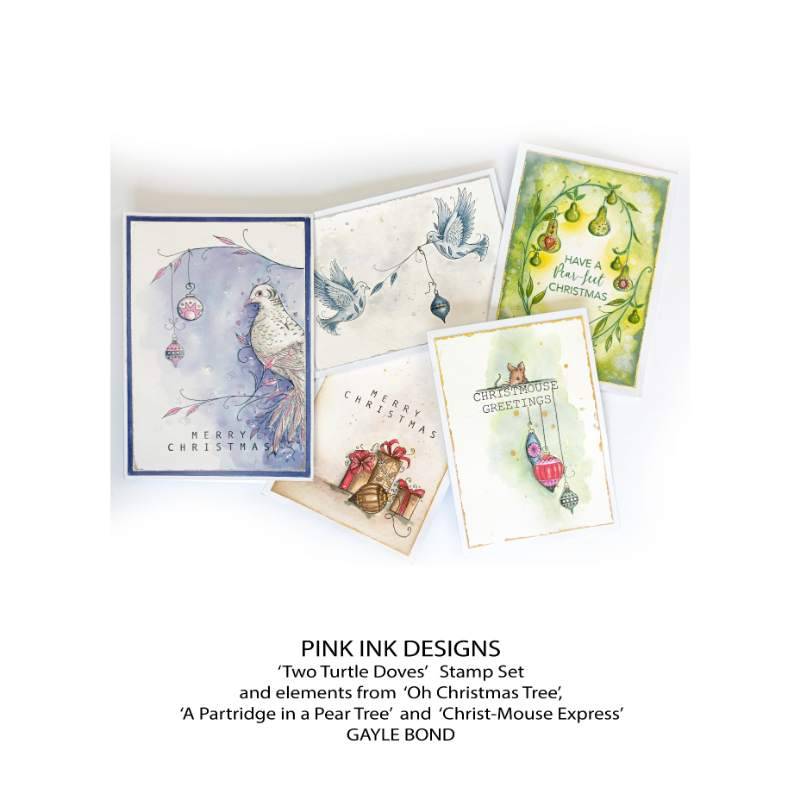 Pink Ink Designs "Two Turtle Doves" - Lot de Tampons Transparents 15,24 x 20,32 cm