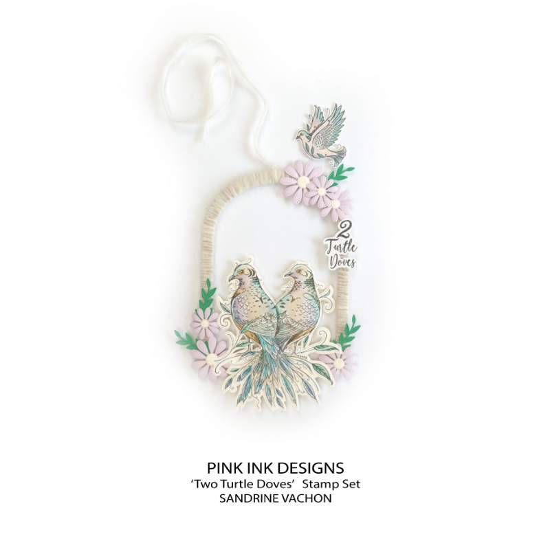 Pink Ink Designs "Two Turtle Doves" - Lot de Tampons Transparents 15,24 x 20,32 cm