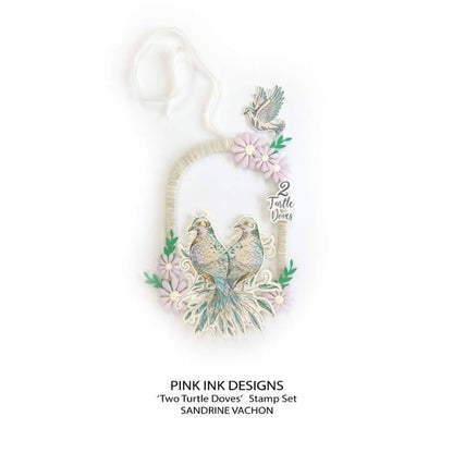 Pink Ink Designs "Two Turtle Doves" - Lot de Tampons Transparents 15,24 x 20,32 cm