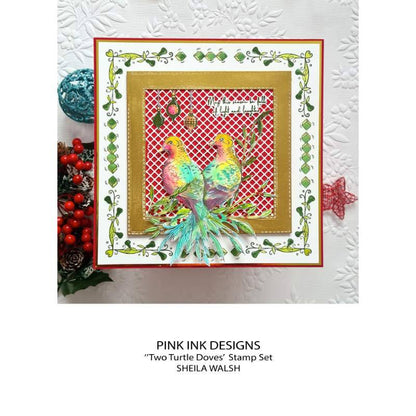 Pink Ink Designs "Two Turtle Doves" - Lot de Tampons Transparents 15,24 x 20,32 cm