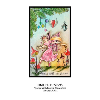 Tampon transparent Pink Ink Designs Dance With Fairies 6 po x 8 po