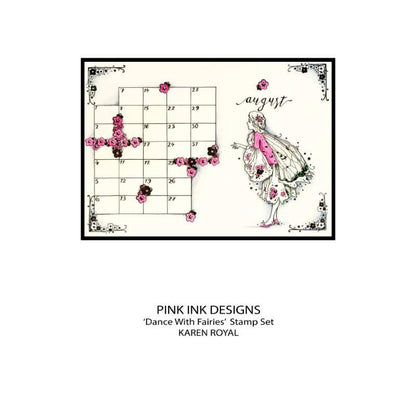 Tampon transparent Pink Ink Designs Dance With Fairies 6 po x 8 po