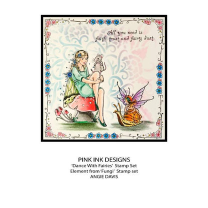 Tampon transparent Pink Ink Designs Dance With Fairies 6 po x 8 po