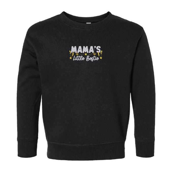 Crewneck "Mama's Little Bestie" embroidered for toddlers