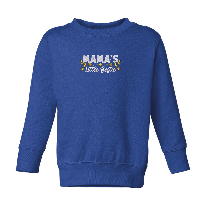 Crewneck "Mama's Little Bestie" embroidered for toddlers