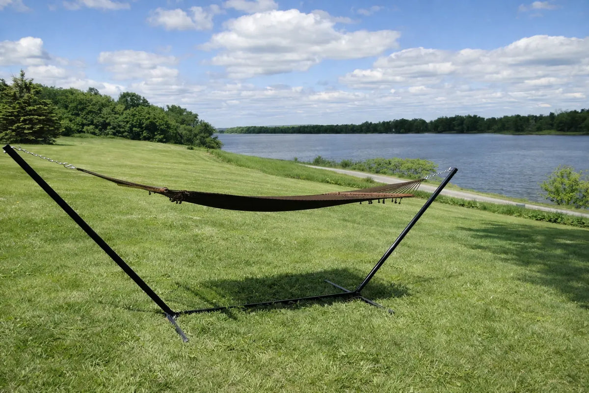 Hamac de luxe en polyester avec support à trois poutres