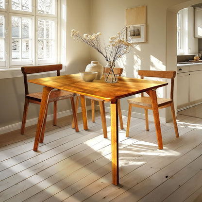 Table à manger en bois massif Acacia Verve de 48 pouces – Table de cuisine idéale pour 4