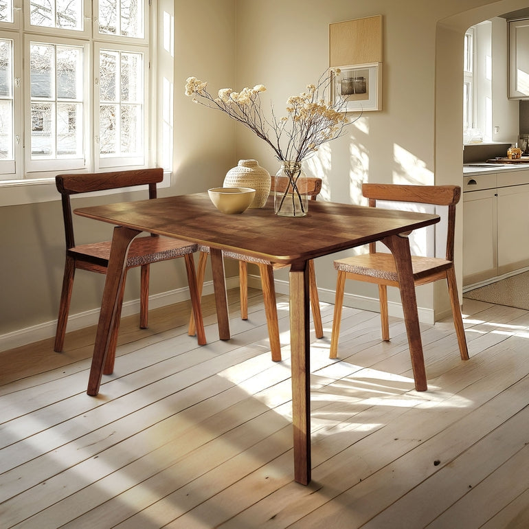Table à manger en bois massif Acacia Verve de 48 pouces – Table de cuisine idéale pour 4