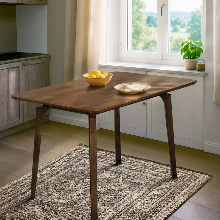 Table à manger en bois massif Acacia Verve de 48 pouces – Table de cuisine idéale pour 4