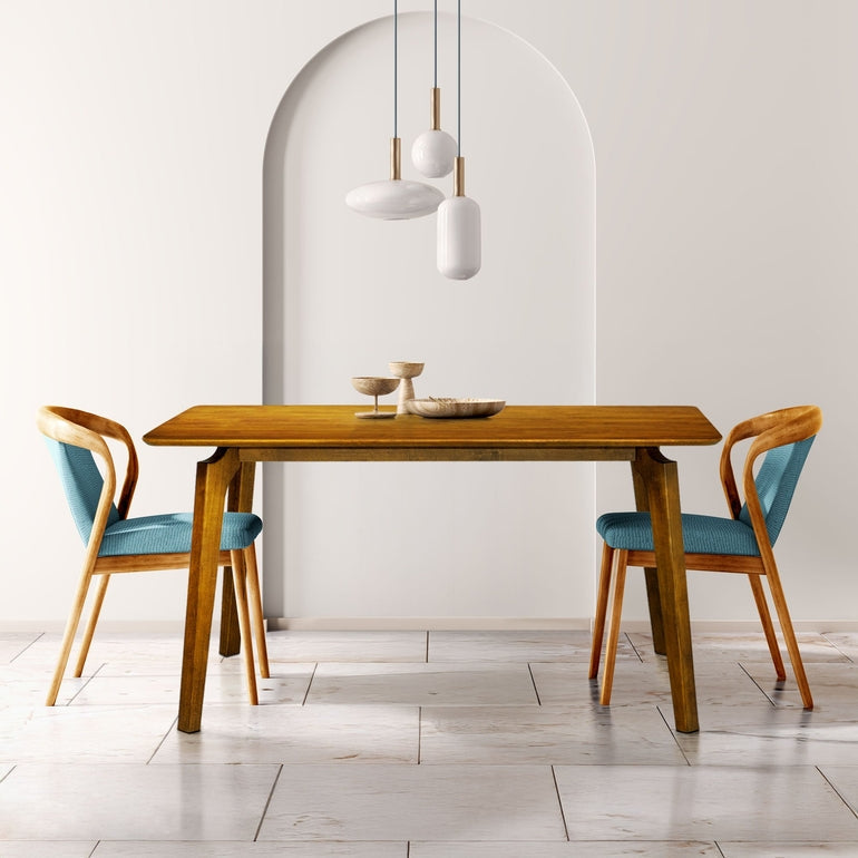 Table à manger en bois massif Acacia Verve de 48 pouces – Table de cuisine idéale pour 4