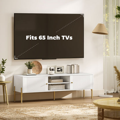 Meuble TV Harley pour téléviseurs jusqu'à 65 po - Blanc