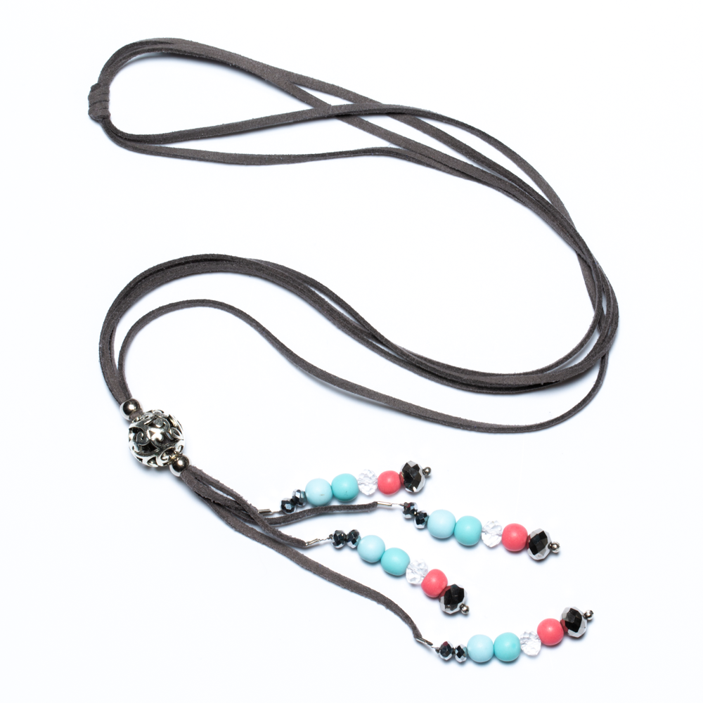 Long Beaded Tassel Necklace