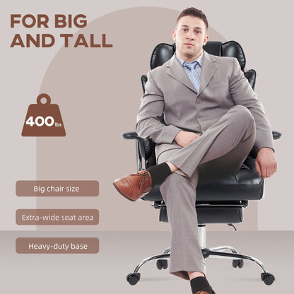 Fauteuil de bureau de direction Matteo avec 6 points de massage - Noir