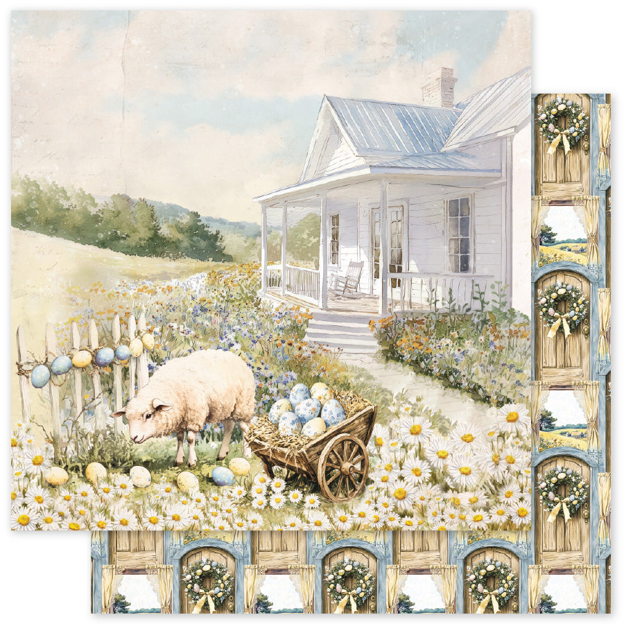Papiers de Pâques rustiques 30,5 x 30,5 cm (lot de 12) 34167