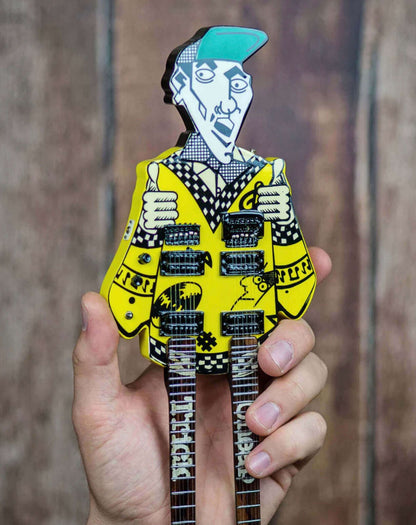 RICK NIELSEN™ Uncle Dick Doubleneck Mini Guitar Replica Collectible - Officially Licensed