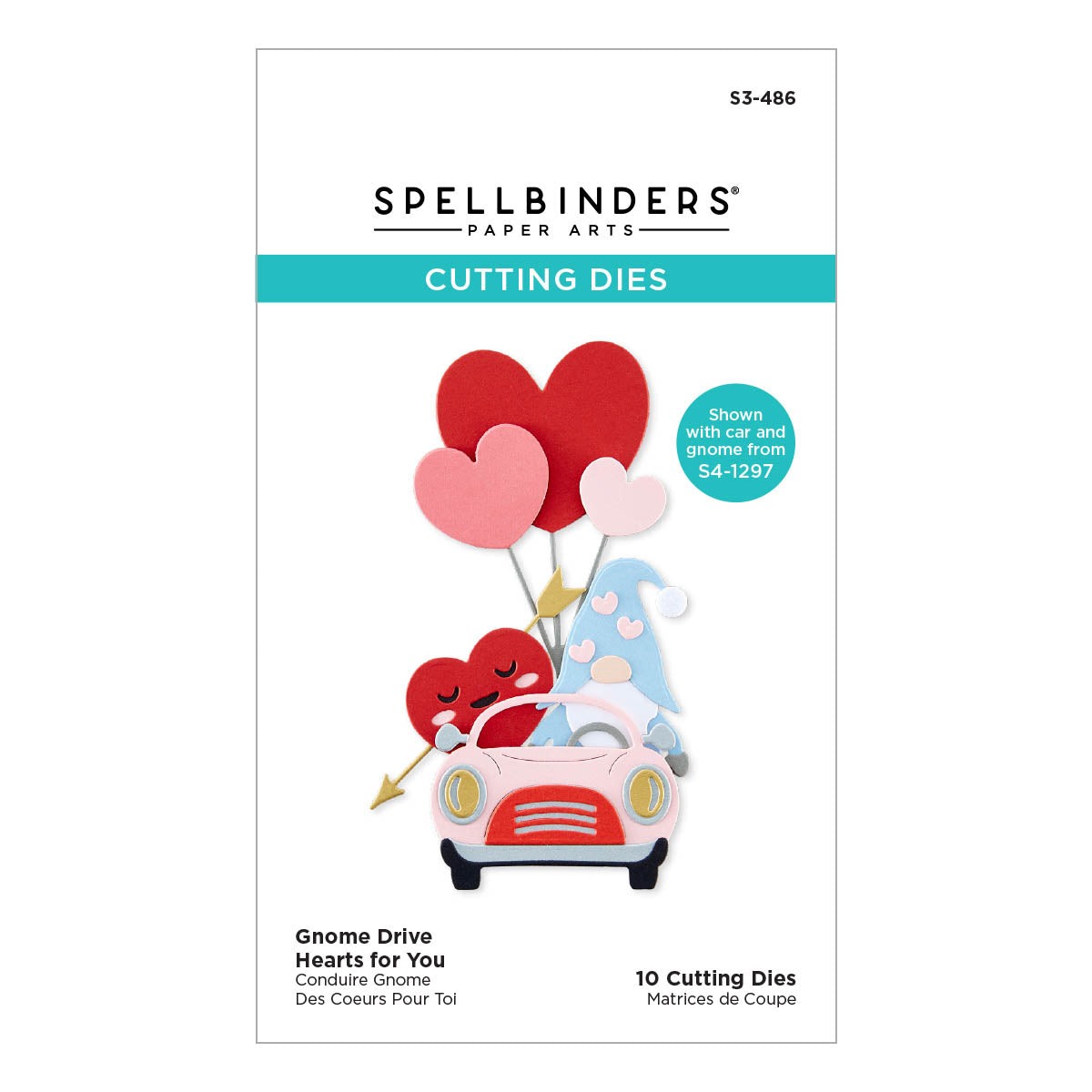 Matrice de découpe Gnome Drive Hearts for You de la collection Gnome Drive