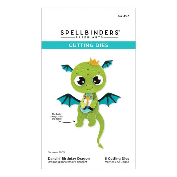 Matrices de coupe "Dragon d'anniversaire dansant" de la collection "Anniversaire des monstres"