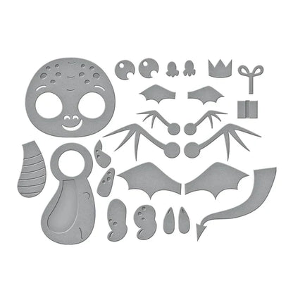 Matrices de coupe "Dragon d'anniversaire dansant" de la collection "Anniversaire des monstres"