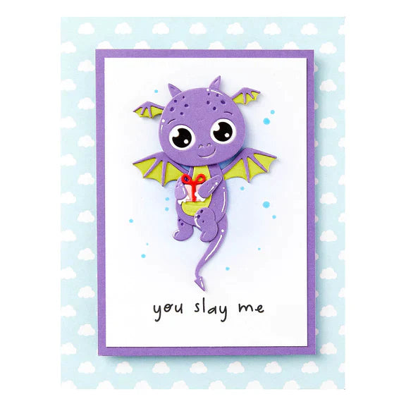 Matrices de coupe "Dragon d'anniversaire dansant" de la collection "Anniversaire des monstres"