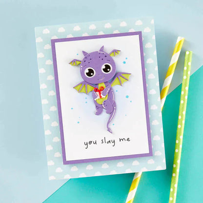 Matrices de coupe "Dragon d'anniversaire dansant" de la collection "Anniversaire des monstres"