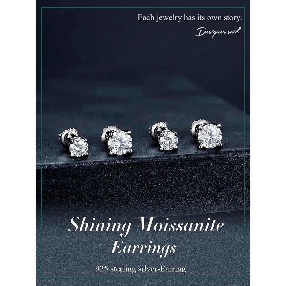 Boucles d'oreilles en moissanite cœur à couper le souffle | Argent sterling 925