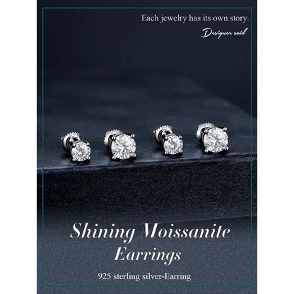 Boucles d'oreilles en moissanite cœur à couper le souffle | Argent sterling 925