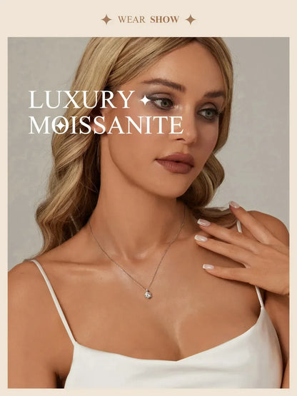 Collier pendentif en argent sterling moissanite 1 carat Glamorous Gem