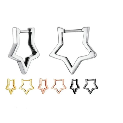 Boucles d'oreilles étoiles en argent sterling 925 - Boucles d'oreoreilles minimalistes en forme d'étoile pour femme - Bijoux de mode SCE1136