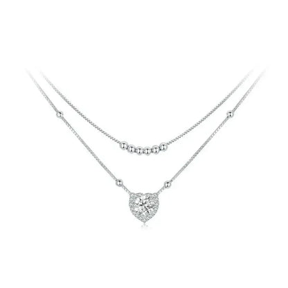 Capture Her Heart With Dazzling Brilliance: 1Ct Moissanite Heart Necklace