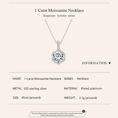 Petal Perfection 1ct Moissanite Sterling Silver Pendant Necklace