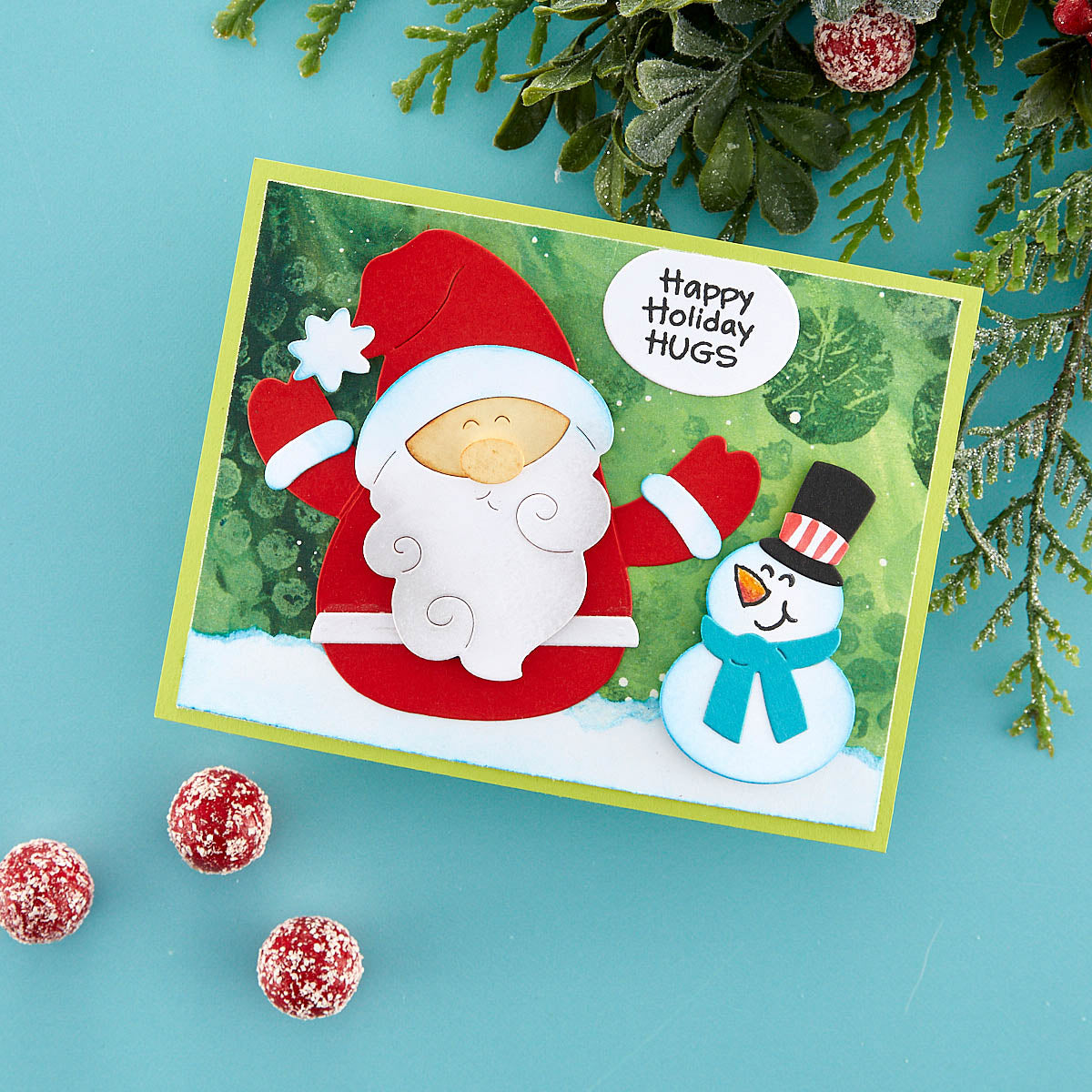 Matrices de découpe Santa Hugs de la collection Holiday Hugs par Stampendous