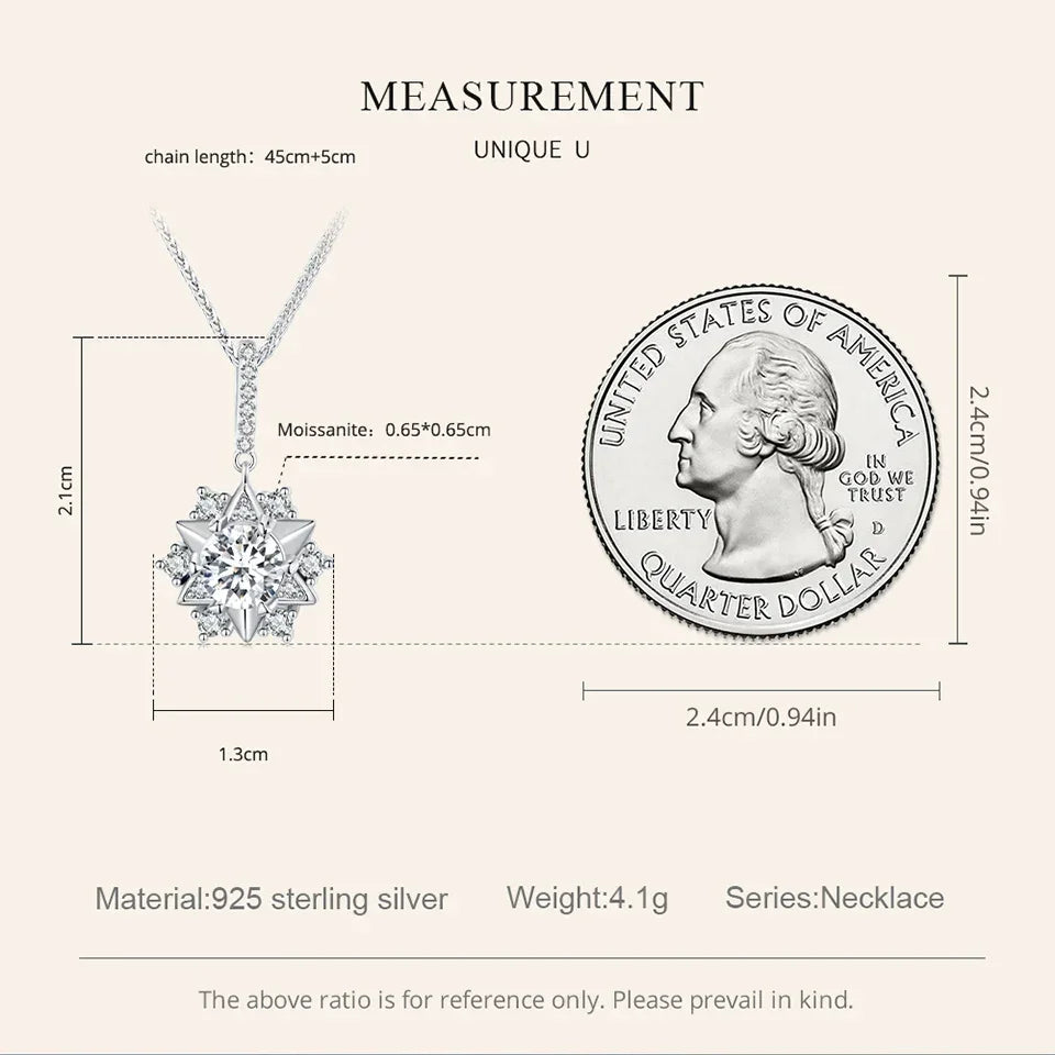 Pendentif Étoile en Argent Sterling avec Moissanite Céleste 1 carat