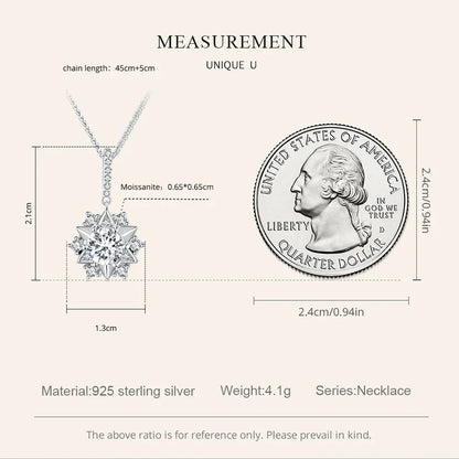 Pendentif Étoile en Argent Sterling avec Moissanite Céleste 1 carat