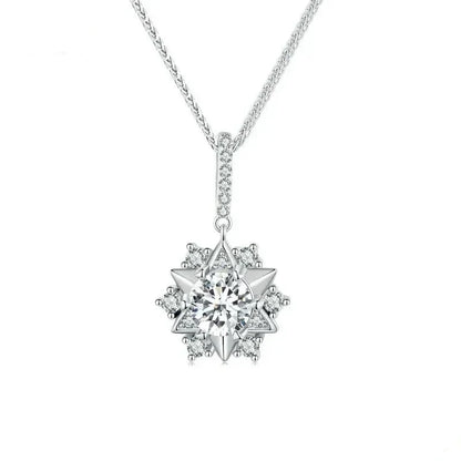 Pendentif Étoile en Argent Sterling avec Moissanite Céleste 1 carat
