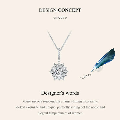 Pendentif Étoile en Argent Sterling avec Moissanite Céleste 1 carat