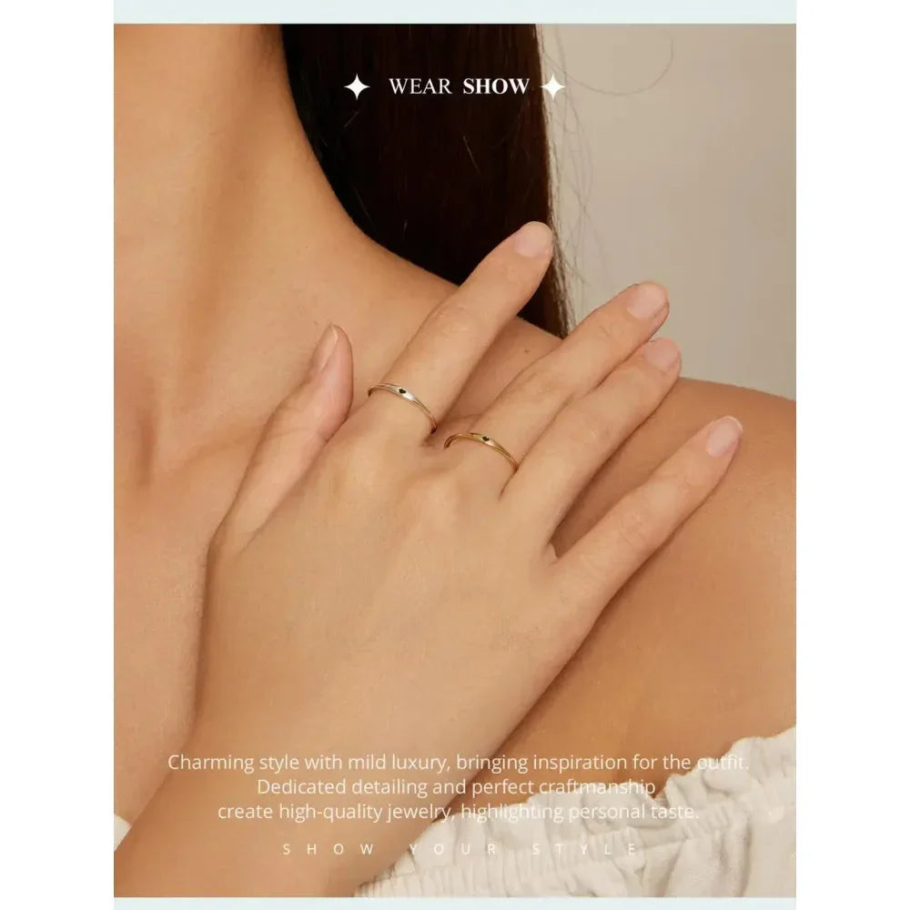 Bague de mariage en argent sterling 925 en forme de cœur – Symbole d'amour, bague de promesse empilable en 2 couleurs (taille 5-10)