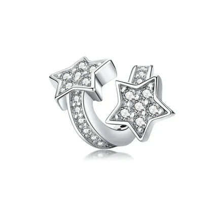 Breloques en argent sterling 925 avec cristaux 5A transparents en forme de cœur et de X pour bracelet et pendentif de collier