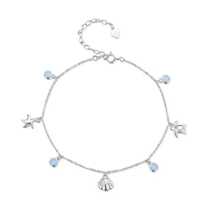 The Tropical Opal Sea Star & Shell Anklet