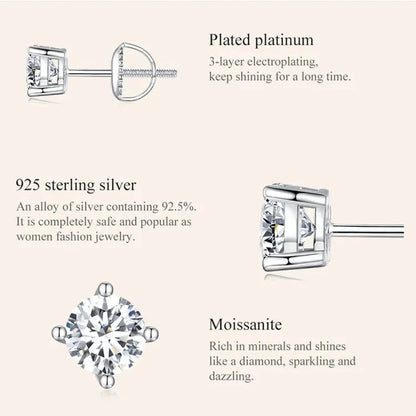 Boucles d'oreilles en moissanite cœur à couper le souffle | Argent sterling 925