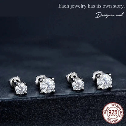 Boucles d'oreilles en moissanite cœur à couper le souffle | Argent sterling 925