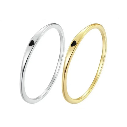 Bague de mariage en argent sterling 925 en forme de cœur – Symbole d'amour, bague de promesse empilable en 2 couleurs (taille 5-10)