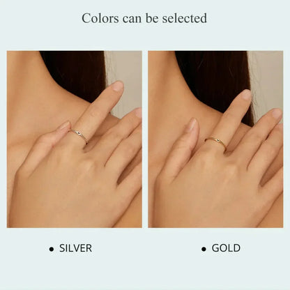 Bague de mariage en argent sterling 925 en forme de cœur – Symbole d'amour, bague de promesse empilable en 2 couleurs (taille 5-10)
