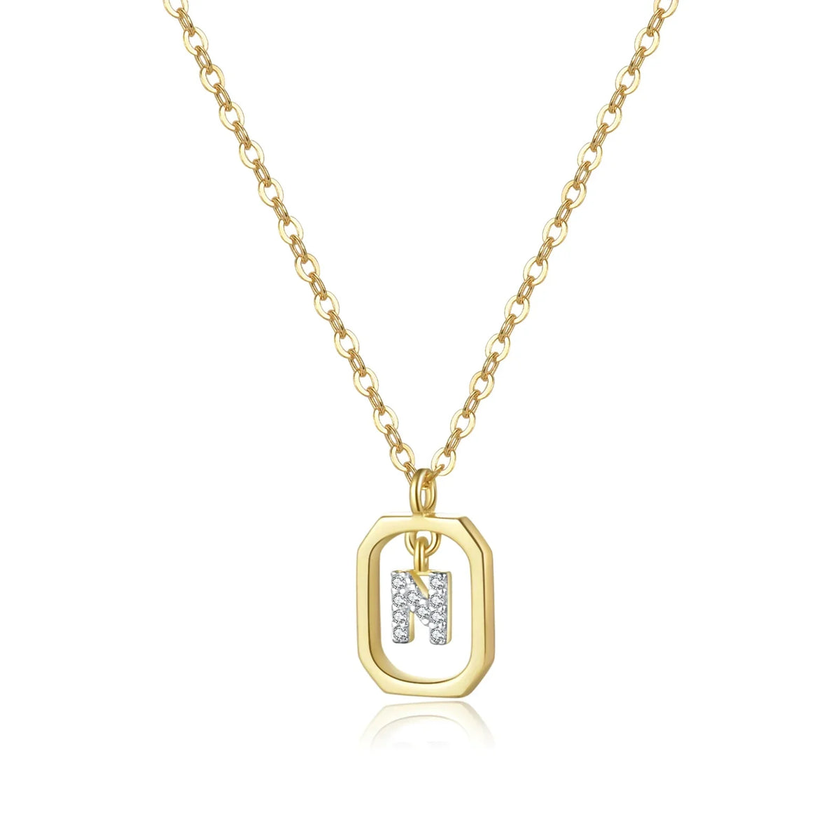 Collier initial personnalisé en argent sterling 925
