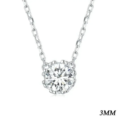 Gorgeous Shiny Choker - 925 Sterling Silver Geometric Cut Zircon Pendant Necklace
