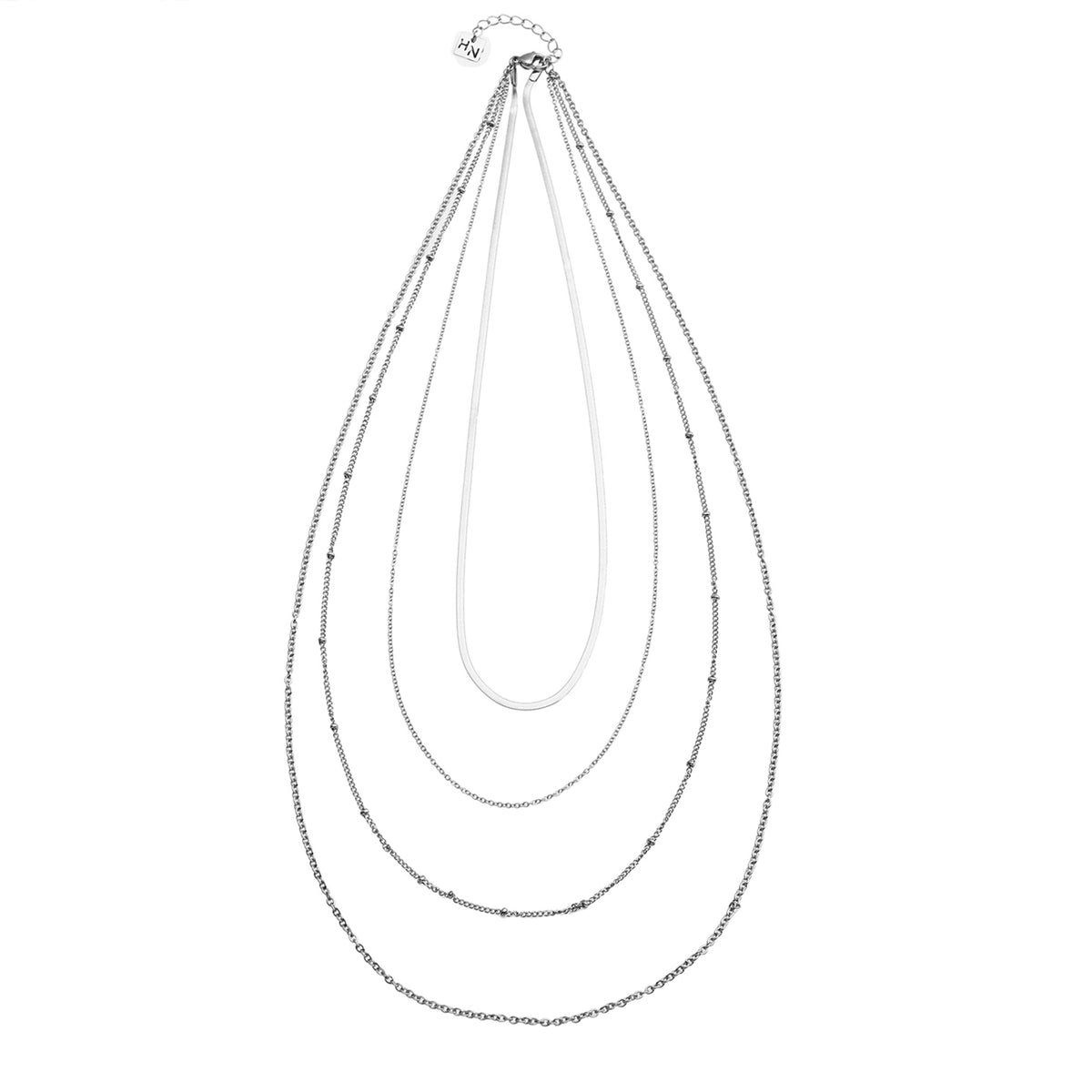 Collier multi-rangs SABRINA à quatre couches en argent