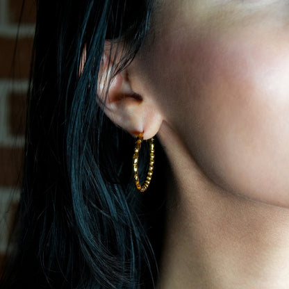 SAOREI: Boucles d'oreilles créoles à double perle