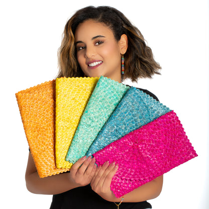Pandan Leaf Clutch Purse - Pink